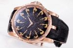 New Replica Roger Dubuis Excalibur Knights Of The Round Table II watch Rose Gold Black Dial